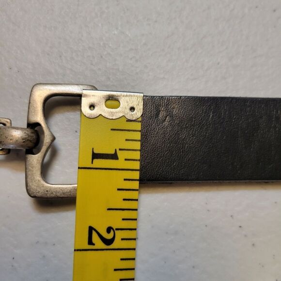 Fossil Vintage Italian Black Leather  and Silver Concho Coin Chain Women's Belt - Picture 9 of 14